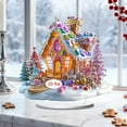 thumbnail image 4 of Christmas Decor under $5! Cagogo Christmas House Acrylic Ornament, Festive Home Living Room Decor, Tabletop Snow Village House, Xmas Desk Decoration, Holiday Gift Idea, Winter Village Decor, 4 of 4