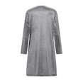 thumbnail image 5 of Mifsaly Women Velvet Long Sleeve Dress Cowl Neck Elegant Velour Shift Dresses Soft Loose Work Travel Cocktail Evening Party Gowns Funny Festival Vintage Fashion Outfits Gray M, 5 of 8