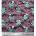 thumbnail image 1 of Soimoi Velvet Fabric Artistic Floral & Rabbit Animal Print Fabric by The Yard 58 Inch Wide, 1 of 1