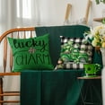 thumbnail image 2 of Sm:)e Saint Patricks Day Pillow Covers Set of 4, Green, 18x18Inch Green Shamrock Truck Outdoor Cushion Case for Sofa Couch, 2 of 6