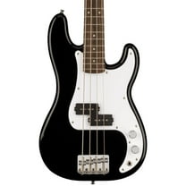 The Squier Mini Precision Bass Fretted 4-String Solid Body Bass Guitars Black