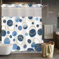 thumbnail image 5 of No Hook Blue Polka Dots Shower Curtain with Snap in Liner Set, Modern Abstract Art Waterproof Fabric Bathroom Curtains with See Through Top Window, Hotel Style Modern 66 x 72 Inch, 5 of 9