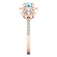 thumbnail image 3 of 1.46 ct Round Cut Natural Aquamarine 3 Stone 18K Rose Gold Womens Engagement Ring, 3 of 5