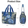 thumbnail image 3 of Tote Bag for Women - Pioneer Flower Shoulder Bag - Large Utility Work Duffle Bag with Zipper Handbag for Travel, Work, Sprots, 3 of 5