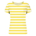 thumbnail image 4 of Striped Shirt for Women Slim Fitted Short Sleeve Crewneck T-Shirts for Woman Causual Ribbed Tee Stretchy, 4 of 5