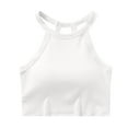 thumbnail image 3 of DDAPJ pyju Womens Sports Bras Athletic Tank Tops for Women Halter High Neck Seamless Cute Crop Top Basic Workout Underwear Birthday Gifts White S, 3 of 6