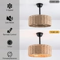 thumbnail image 7 of Maxax 19" Boho Caged Ceiling Fan with Light, Rattan Chandelier Ceiling Fan with Lights and Remote Control, 6 Speeds Reversible Timing Fandelier Ceiling Fan with Lights for Bedroom, Living Room, 7 of 7