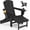 Black, variant on KINGYES Folding Adjustable Adirondack Chairs with Ottoman & 2 Cup Holders Set of 2, HDEP Multifunctional Adirondack Chair with Footrest, Aruba