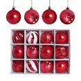 thumbnail image 1 of 1 caja de 12 bolas decorativas navideñas de 6 cm, bolas de plástico enchapadas con forma, juego de bolas navideñas, 1 of 5