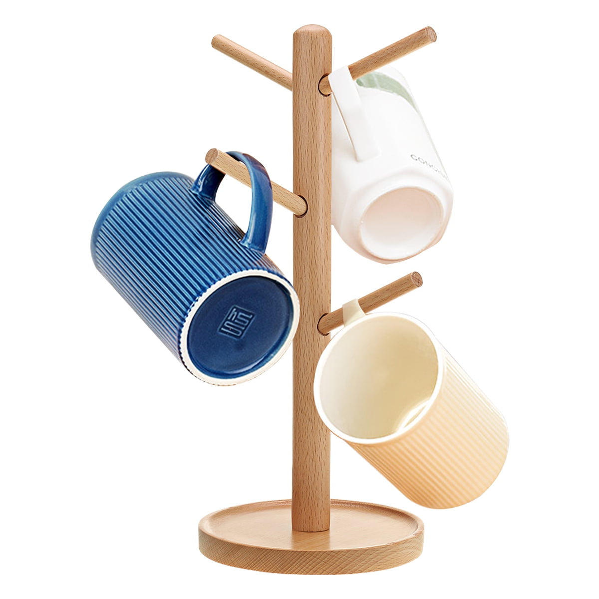 Wooden Mug Holder Tree Shape Coffee Cup Stand Counter Mug