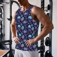 thumbnail image 5 of KLL Flower Blue Skull Print Men's Muscle Gym Workout Stringer Tank Tops Bodybuilding Fitness T-Shirts Tank Tops Men-4X-Large, 5 of 7