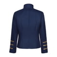 thumbnail image 5 of Sexlip Women Stand Collar Military Style Blazer Jacket Double Row Gold Stripe Button Decor Cropped Long Sleeve Costume Outer Coat For Party Stage Blue S, 5 of 6
