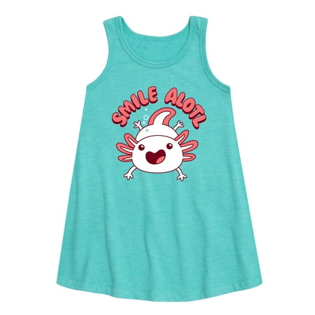 

Instant Message - Smile Alotl - Toddler and Youth Girls A-line Dress