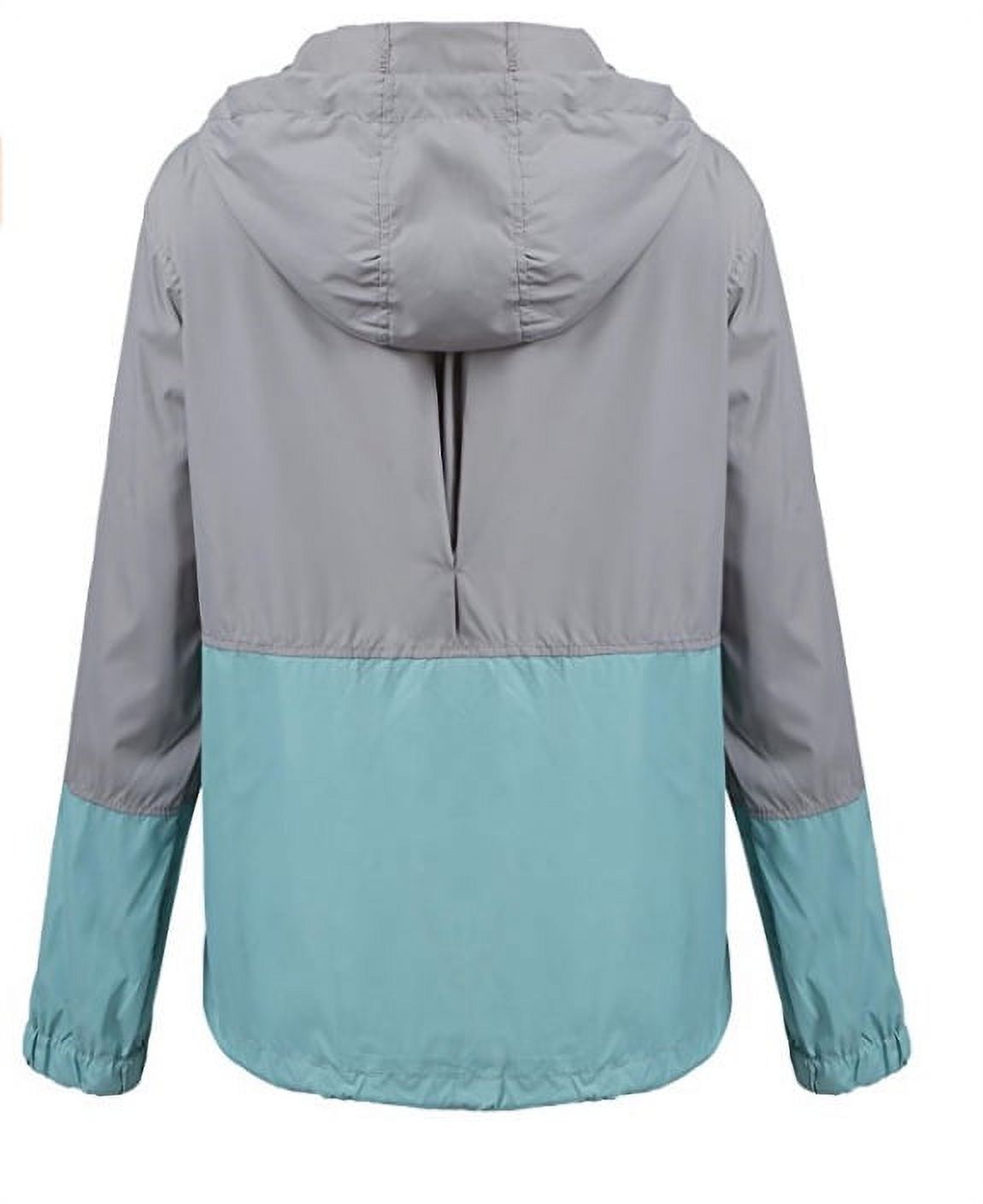 Springcmy Women´s Waterproof Raincoat Outdoor Hooded Rain Jacket Windbreaker - image 3 of 3