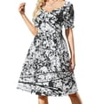 thumbnail image 2 of Mijumi Pollock Black and White Short-Sleeved Dress luxury woman party dress long sleeve dress Clothing, 2 of 8