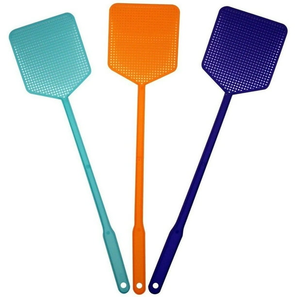 3 PC HEAVY DUTY FLY SWATTER PACK Plastic Bug Mosquito Insect Wasp Killer Catcher
