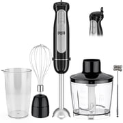 1100W Immersion Blender, 21-Speed Hand Blender with Turbo Mode, 5-in-1 Stick Blender for Smoothies, Baby Food, Soups, Purees, Black