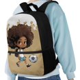 thumbnail image 4 of HUIACONG Soccer Girl Kids Backpack for Primary School Students Large Capacity Breathable Adjustable Straps Water Resistant for Boys Girls 6‑18 Daily Travel, 4 of 6