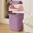 thumbnail image 3 of Flip-Top Square Trash Can with Lid - Odor-Control Plastic Waste Bin for Office, Bathroom, Desk Side & Small Spaces - Compact Garbage Bin for Home & Workspace Organization, 13*9in, Purple, 3 of 6