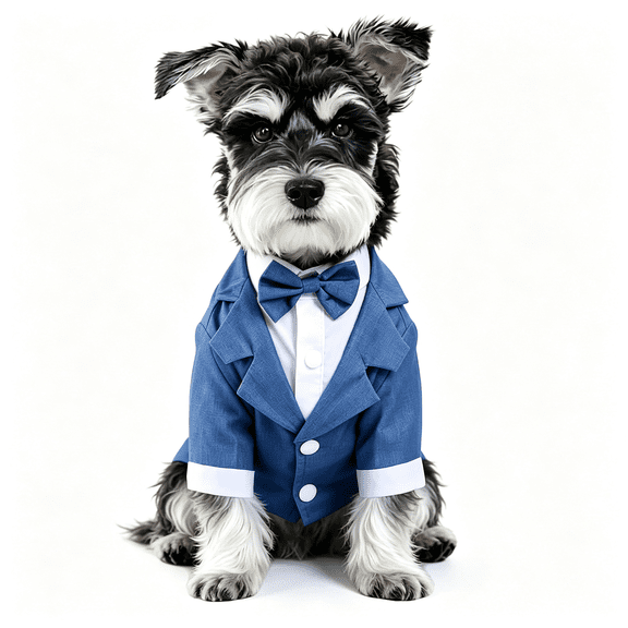 GASTROPOD Black,White,Blue Dog Shirts for Wedding,Puppy Tuxedo,Dog Formal Wear,Doggie Tux,Suit and Tie Costume Dog Button Up Shirt Blue Medium