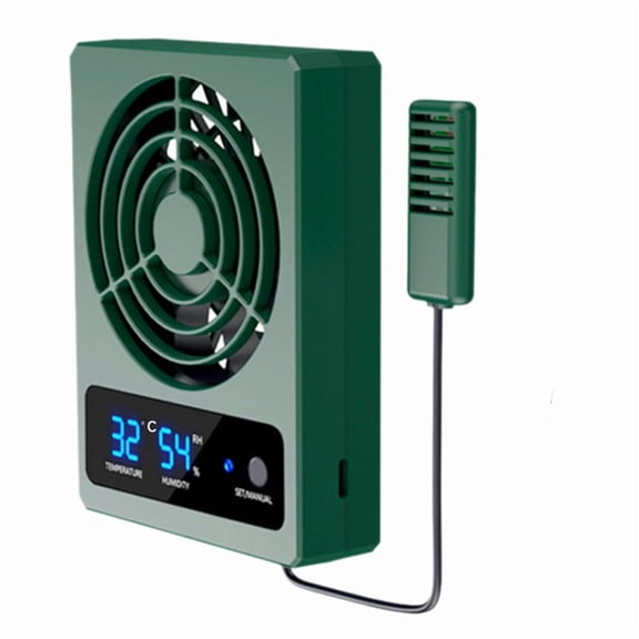 Reptile Ventilation Fan with Humidity Sensor and High-Temp Alarm, Fan Dehumidifier for Reptile Enclosure and Terrarium ℃