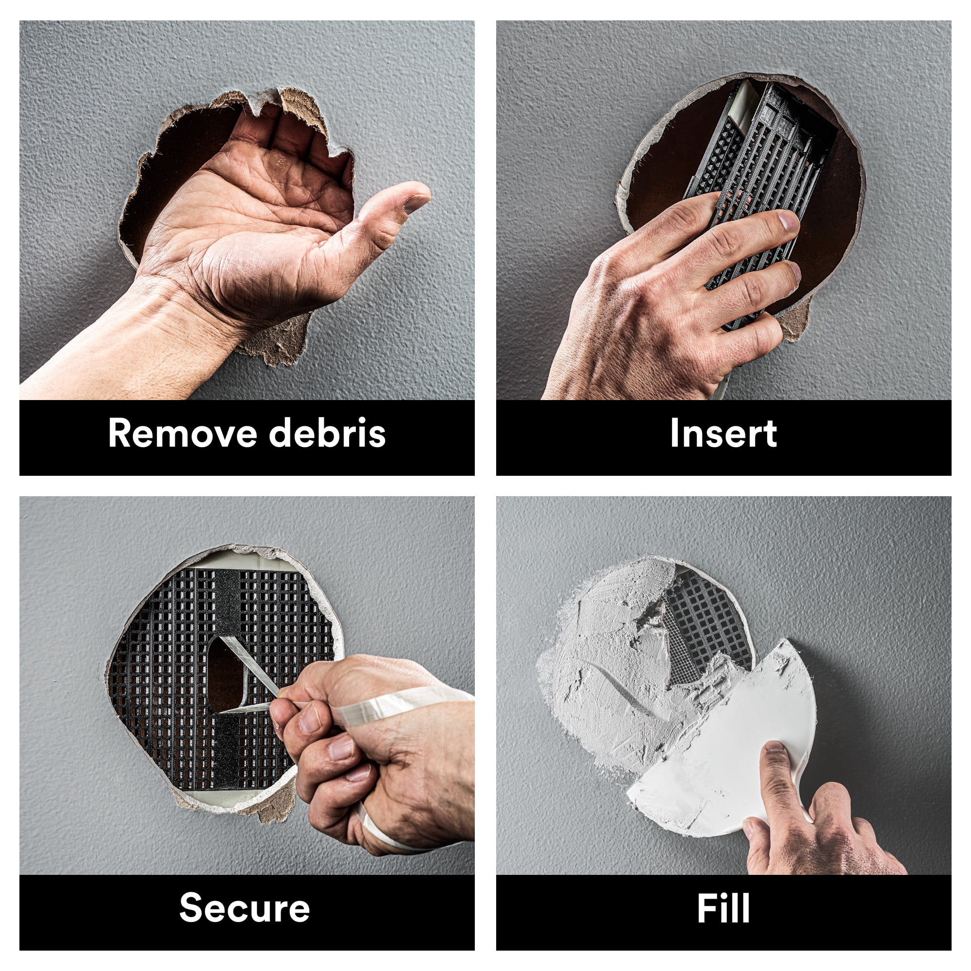 3M High Strength Large Hole Repair, 12 oz., Fiber Reinforced, Wall Filler, 1 Kit