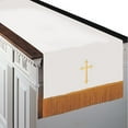thumbnail image 2 of Christian Brands 11761MR Reversible Fleur-de-Lis Cross Communion Table Runner - Blue/White, 2 of 3