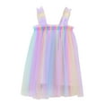 thumbnail image 2 of Uuszgmr Kid Dress For Girl Cute Solid Color Princess Birthday Dresses Beach Sleeveless Toddler Tulle Party Casual Rainbow Dresses Layered Beach Dyed Tie Summer Tutu Dresses,Size:12-18 Months G, 2 of 3