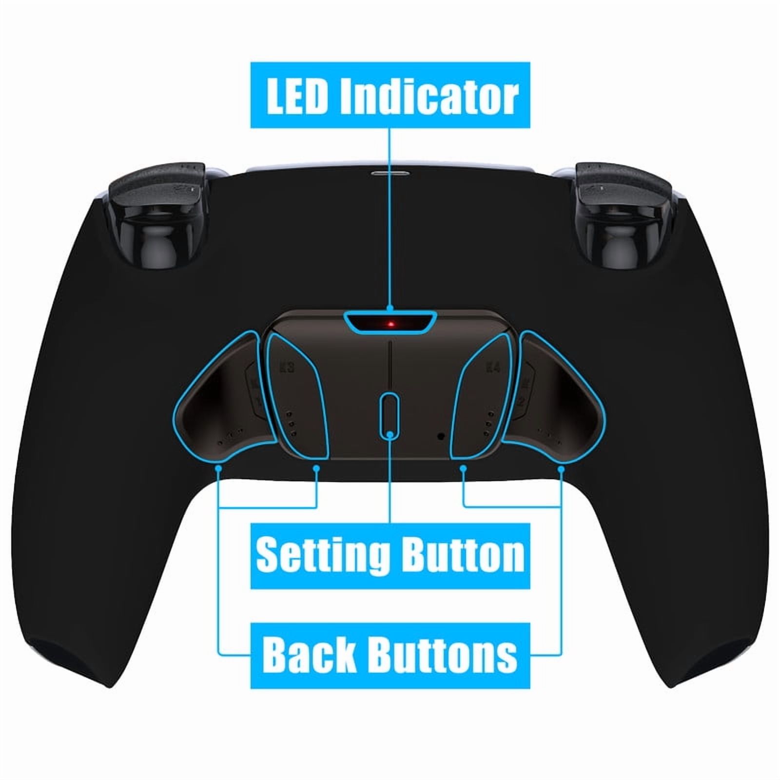 eXtremeRate Programmable Real Metal Buttons RMB RISE4 V3 Remap Kit for PS5 Controller BDM-030 040 050, Upgrade Board Redesigned Black Bottom Shell 4 Back Buttons Set for PS5 Controller