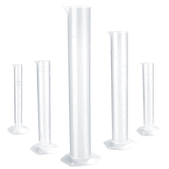 5pcs Transparent Measuring Cylinder Plastic Graduated Cylinder 10ml / 25ml / 50ml / 100ml / 250ml
