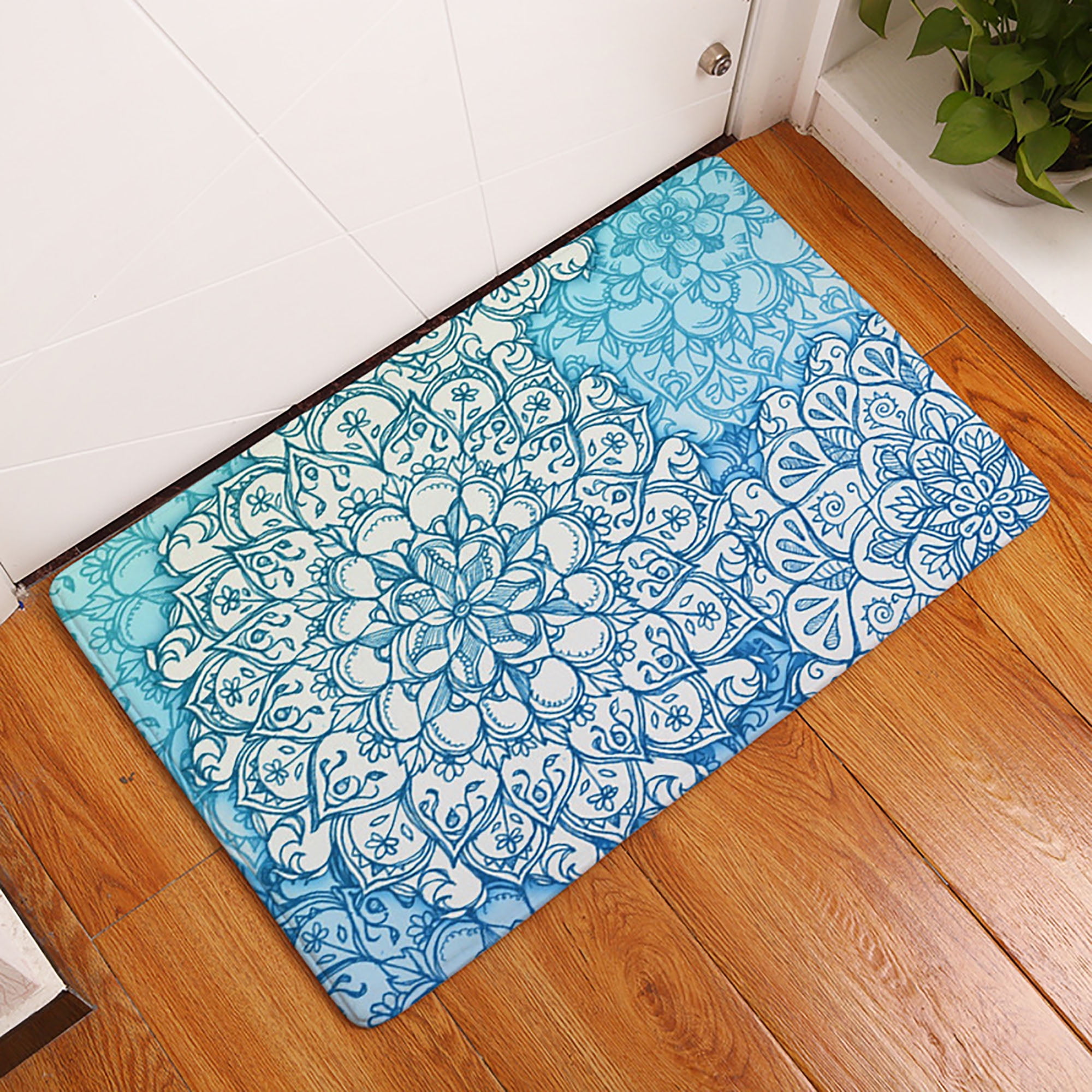 Mandala Flower Memory Foam Room Floor Carpet Decor Rug Non-slip Door Bath Mat 