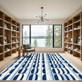 thumbnail image 2 of ODIKA 3'x5' Machine Washable Non-Slip Area Rug, Modern Interlocking Loop Design with a Minimalist Approach High Traffic Rug, Navy, 891704, 2 of 7