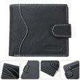 thumbnail image 3 of 1pc Men's Wallet Buckle Stitching Wallet Coin Purse Storage Bag (Black), 3 of 7