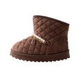 thumbnail image 5 of bebe Girls' Quilted Winter Boots with Pearl Chain – Cozy Faux Fur Lined Boots for Toddler/Little Kid/Big Kid, 5 of 6