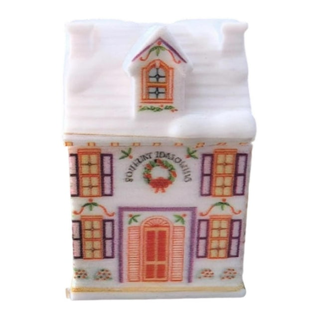 Caja de almacenamiento portátil para condimentos Christmas Village Spice House Estilo D