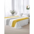 thumbnail image 5 of Orange Grey Striped Twim Size Flat Sheet, Wrinkleproof & Fadeproof Cooling Flat Bed Sheet Only, Geometric Vertical Stripes White Breathable Soft Bedding Top Sheets 66 x 96 Inches, 5 of 8