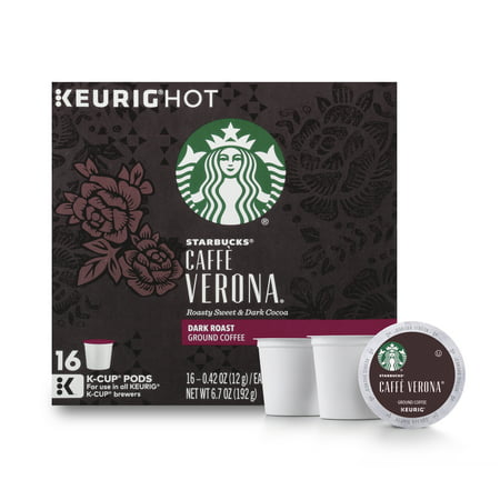 Starbucks Caffe Verona Dark Roast Single Cup Coffee for Keurig Brewers, 1 Box of 16 (16 Total K-Cup