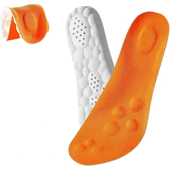 4D Shoe Cloud Insoles for Men & Women, Memory Foam Insoles with Arch Support, Comfort & Breathable Massage Inserts Trim to Fit All Shoe Types