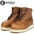 thumbnail image 2 of ROCKROOSTER Work Boots for Men, Composite Moc Toe, 6'' Wedge Safety Leather Shoes, Non-Slip, Anti-Puncture, Water Resistant, EH, Anti-Fatigue, AP828-11, 2 of 7