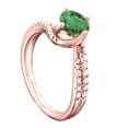 thumbnail image 3 of Mauli Jewels Rings for Women 1.05 Carat Interwined Design Diamond And Emerald Ring 4-prong 14k Rose Gold, 3 of 6