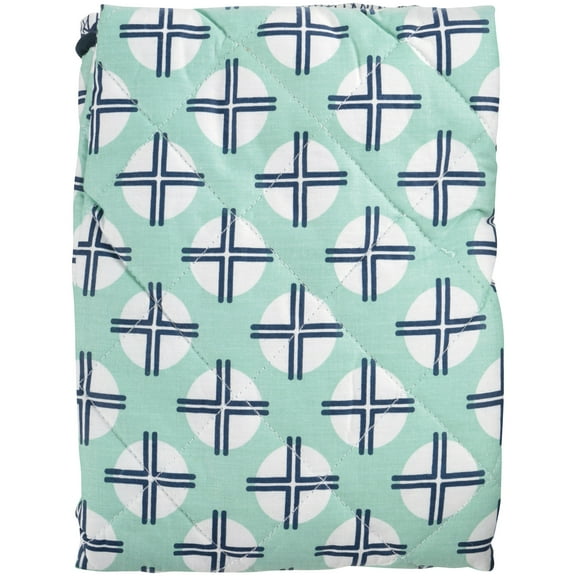 Bacati Noah Tribal Dots Cross Mint Navy Quilted Changing Pad Cover