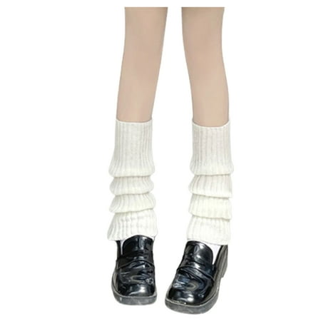 

CHGBMOK Socks for Women Women Japanese Style Kawaii Leg Warmers Wool Ball Knit Long Leg Warmers Loose High Socks on Clearance