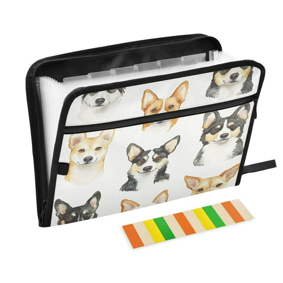 Organ Folder 14.2 x 0.8 x 10.6 Inches 13 Separate Pockets A4 Size Documents Folder A Sort Storage File Manager For The Home Office Smiling Dogs