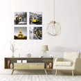 thumbnail image 3 of Decor Bedroom Paris Eiffel Tower Canvas Print Black and White Wall Art London Yellow Pictures Decoration Living Room Bathroom 12"x12"x4, 3 of 6