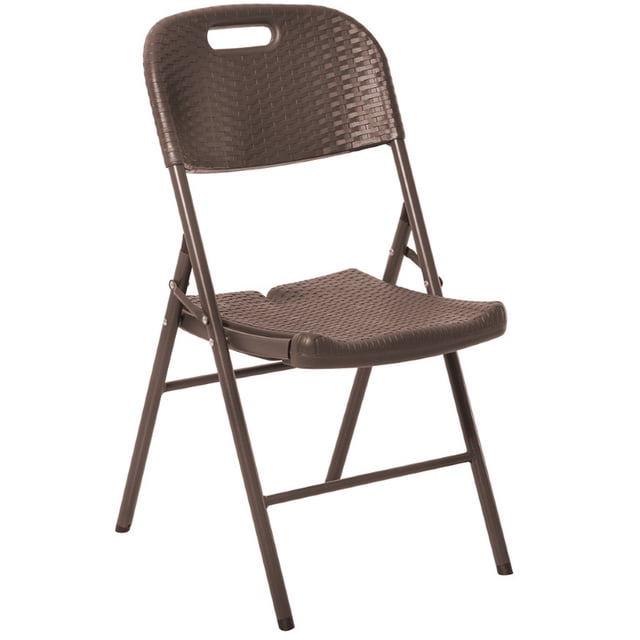 Silla Plegable Impermeable de Plástico Rattan Café Aquila SP9702