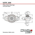 thumbnail image 4 of MAPLE ACE UCFL205 25mm Bore R3 Triple-Lip Seal Flange Bearing 2-Bolt Solid, 4 of 5