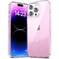 thumbnail image 6 of Compatible with iPhone 15 Pro Bling Case Colorful Gradient Glitter Shiny Sparkle Case for Women Girls Anti-Scratch Soft Silicone Shockproof Protective Not Yellowing Clear Phone Cover,Pink, 6 of 14