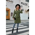 thumbnail image 5 of Double Breasted Spring Fall Women Solid Color Lapel Long Casual Trench Coat, 5 of 7