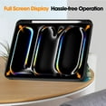 thumbnail image 4 of ELEHOLD for iPad Pro 11 inch 2024 Tri-fold Leather with Pencil Holder Case Kickstand Magnetic Folio Slim Shockproof TPU Cover for iPad Pro 11" 2024,Flower, 4 of 9