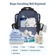 thumbnail image 3 of Mancro Mochila para pañales, multifuncional para papá con 2 bolsillos laterales aislados, mochila de viaje resistente al agua para pañales de bebé para hombres y mujeres con correas para cochecito, co, 3 of 5